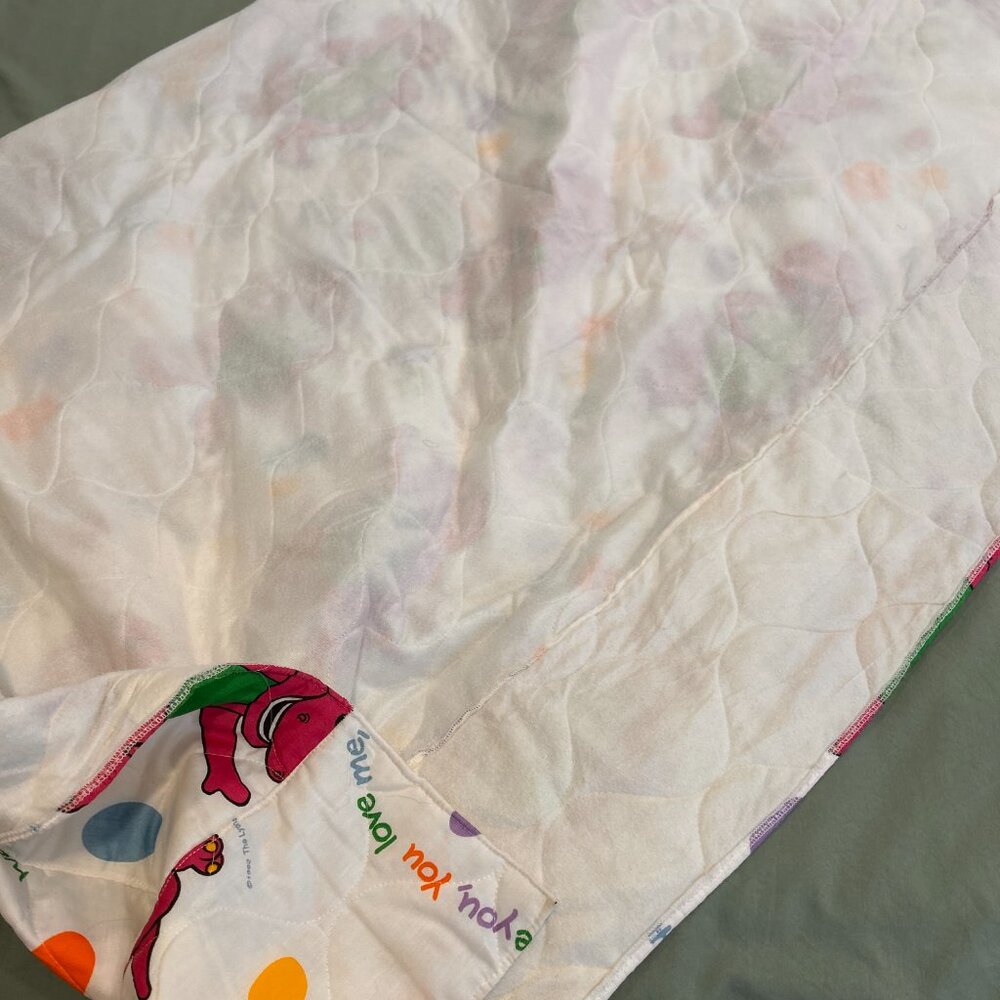 Vintage Barney Comforter Hand Made Toddler Bedding - Picture 4 of 8
